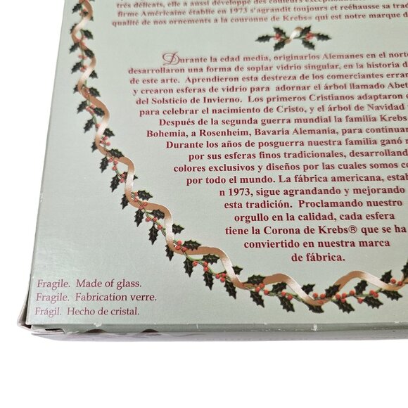 Christmas by Krebs Elegant Glass Icicle Ornaments White Blue Set of 6 Holiday - Picture 5 of 11